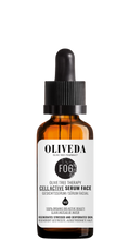 Lade das Bild in den Galerie-Viewer, Oliveda F06 Cell Active Serum Face — amber dropper bottle with label: OLIVEDA; F06; CELL ACTIVE SERUM FACE; 100% ORGANIC BIO ACTIVE BEAUTY